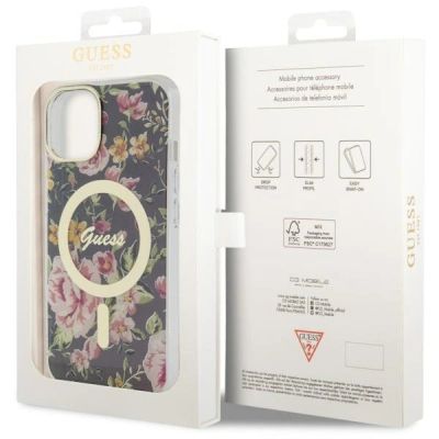 8. Guess Flower MagSafe case for iPhone 14 - black