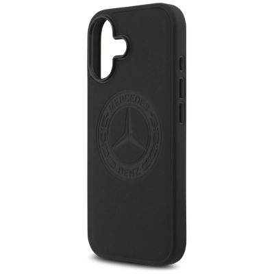 6. Mercedes Leather Vintage Logo MagSafe Case for iPhone 17 - Black