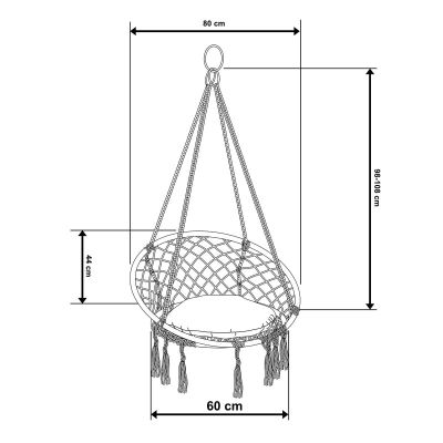 18. OPENWORK HAMMOCK HANGING CHAIR STORK'S NEST 80x60CM WITH HONEY PILLOW