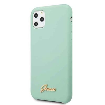 2. Guess GUHCN58LSLMGG iPhone 11 Pro green/green hard case Silicone Vintage Gold Logo