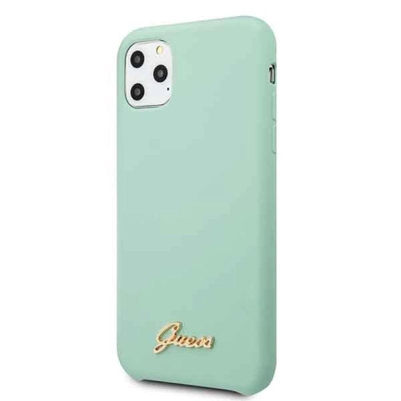2. Guess GUHCN58LSLMGG iPhone 11 Pro green/green hard case Silicone Vintage Gold Logo