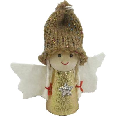 2. CHRISTMAS ANGEL PENDANT GOLD 7CM
