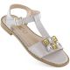 11. Comfortable sandals with zircons S.Barski W OLI261B, silver