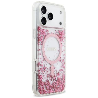 4. Guess Resin Bottom Glitter MagSafe Case for iPhone 17 Pro Max - Pink