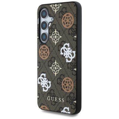2. Guess 4G Printed Colored Peony Pattern MagSafe case for Samsung Galaxy S25 brown
