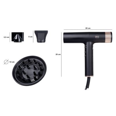 12. ELDOM HAIR DRYER HT270 BRIZO 2000W SUPER-SILENT TECHNOLOGY 3 AIRFLOW LEVELS, IONIZATION AUTO-CLEANING FUNCTION;