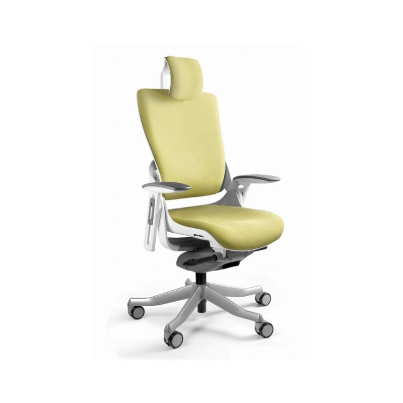 Wau 2 BL410 office chair mustard/white fabric