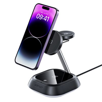2. 3in1 Acefast E16 15W inductive charging station for phone / headphones / watch - black
