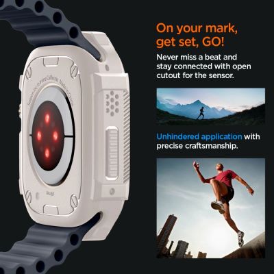 12. Spigen Rugged Armor Case for Apple Watch Ultra 1 / 2 (49mm) - Beige
