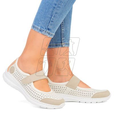 18. Comfortable openwork shoes Rieker W RKR575A, beige