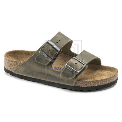 Birkenstock Arizona Soft Footbed Oiled Leather Narrow Faded Khaki Women's/Men's Flip-Flops for narrow feet oiled leather (1019377)