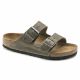 Birkenstock Arizona Soft Footbed Oiled Leather Narrow Faded Khaki Women's/Men's Flip-Flops for narrow feet oiled leather (1019377)