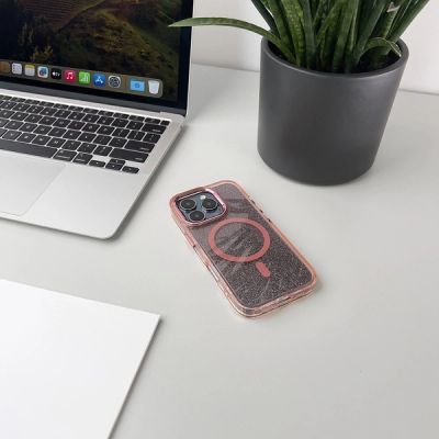4. Glitter Case with MagSafe for Samsung Galaxy S25 Edge - Pink