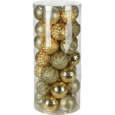 48. DECORATIVE PLASTIC BALL 6CM SET 35 GOLD