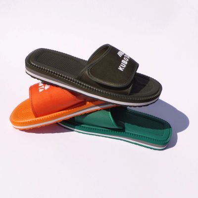 10. Kubota Velcro flip-flops khaki K0000-100-005-19-1