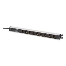 Digitus DN-95438 PDU 9-way power outlet 1U Black, Silver