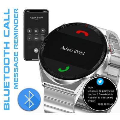 6. Rubicon RNCE99 Black Metal + Silicon Smartwatch SMARUB194