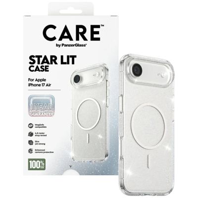 4. CARE by PanzerGlass Flagship Urban Explorer Case w. White MagSafe for iPhone Air - Clear Glitter