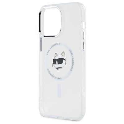 6. Karl Lagerfeld IML Metal Choupette Head MagSafe Case for iPhone 14 Pro Max - White