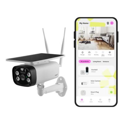 2. OMAJIN OSC-01-EU Wireless Solar Security Camera White, Black