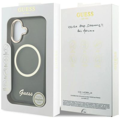 8. Guess IML Script Metal MagSafe Case for iPhone 17 - Black