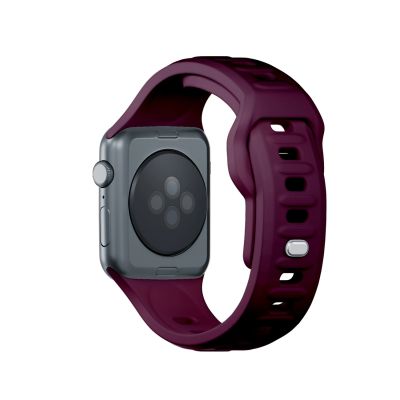 11. 3mk Silicone Watch Strap for Apple Watch 42 / 44 / 45 / 49 mm - Burgundy