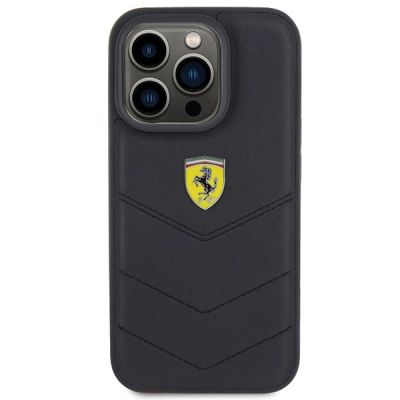 3. Ferrari Quilted Metal Logo case for iPhone 15 Pro - black