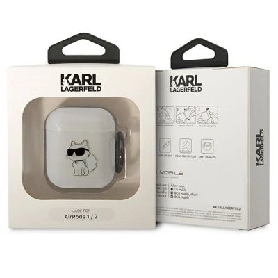 3. Karl Lagerfeld KLA2HNCHTCT Airpods 1/2 cover transparent Ikonik Choupette