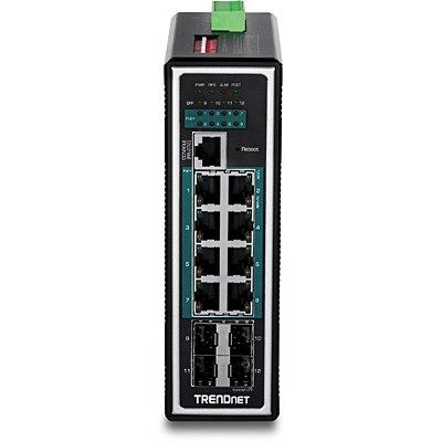 2. TRENDnet 12Port Gbit Managed L2+ PoE+ Metal Industrial Switch
