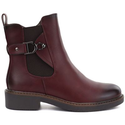 2. Women's Chelsea boots, insulated, burgundy M.Daszyński SA252-7
