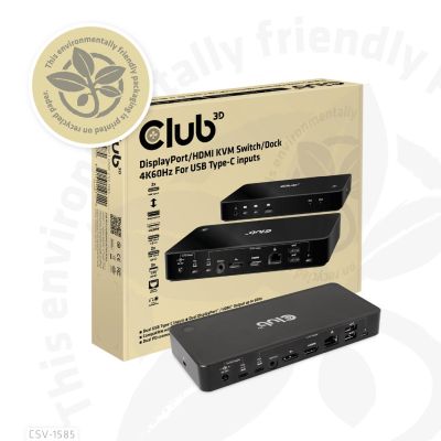 10. CLUB3D CSV-1585 KVM Switch Black