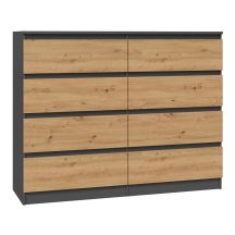 Chest of drawers M8 120x40xH97 anthracite/artisan