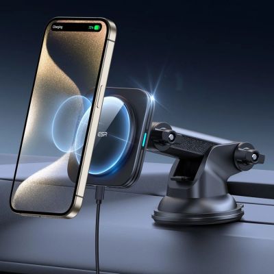 5. ESR Halolock Magnetic MagSafe QI2 15W Car Holder - Black