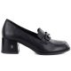 2. Women's leather lords shoes with heels, black, Vinceza 18116