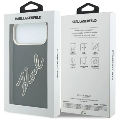 8. Karl Lagerfeld Smooth Big Resin Signature Logo Case for iPhone 18 Pro Max / 17 Pro Max - Black