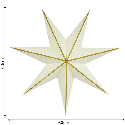 6. DECORATIVE HANGING PAPER STAR FSC 18x60CM WHITE 7 ARMS MICA