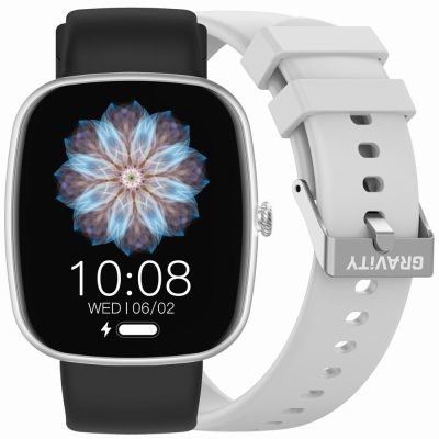GRAVITY GT18-5 Women's Smartwatch Black Silicone Strap + Gray Strap