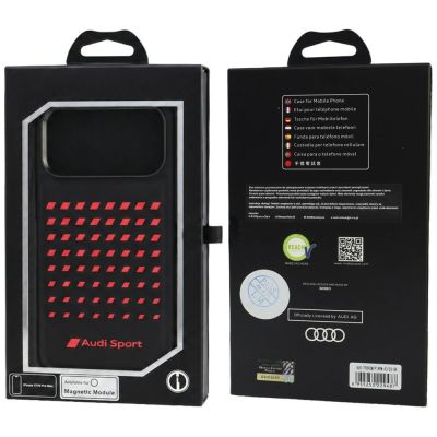5. Audi Sport Synthetic Leather MagSafe Case for iPhone 18 Pro Max / 17 Pro Max - Black