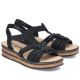 3. Women's black elastic strap sandals Rieker 62969-00