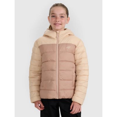 Girls' down jacket with synthetic filling 4F 4FJRAW25TDJAF0771-83S
