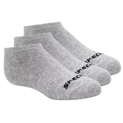 3. Skechers 3pk Unisex Non Terry No Show S114041-020 Gray 39-42