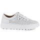 2. Women's leather openwork shoes, white, Vinceza 79629