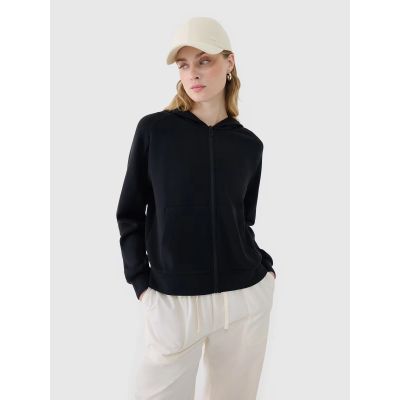 Women's sweatshirt with zipper and modal 4F 4FWSS25TSWSF1577-20S