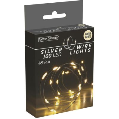 21. BATTERY-OPERATED WIRE LAMPS GARLAND 100 LED WARM WHITE