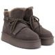 4. Women's brown suede leather platform ankle boots Big Star UU274314