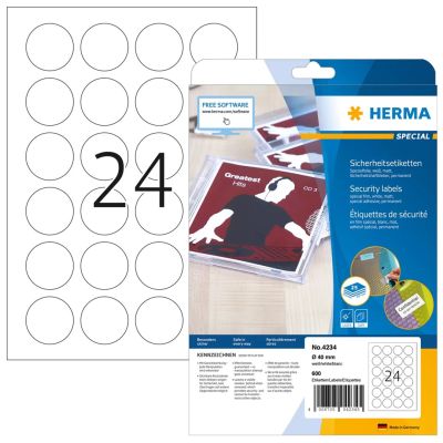 HERMA Sicherheitsetiketten takes 40 mm rounds Foils 600 St.