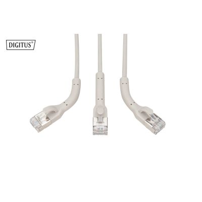 2. Digitus CAT 6A F-FTP Right Angle Patch Cable, Copper, 0.5m, Gray, 10 pcs.