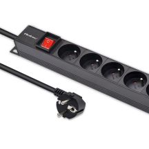 Qoltec Aluminum PDU Power Strip for RACK | 16A | 16 x FRENCH | Vertical | 1.8m