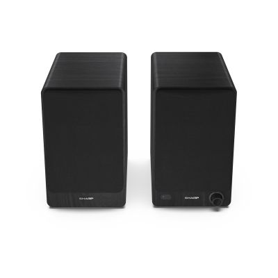 5. Sharp Bookshelf Speakers 2-Way Black Wired and Wireless 60W