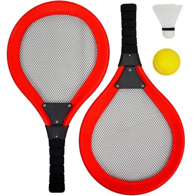 2. SET OF 2 RACKETS, SHUTTLE, BALL FOR TENNIS AND BADMINTON ENERO TOYS